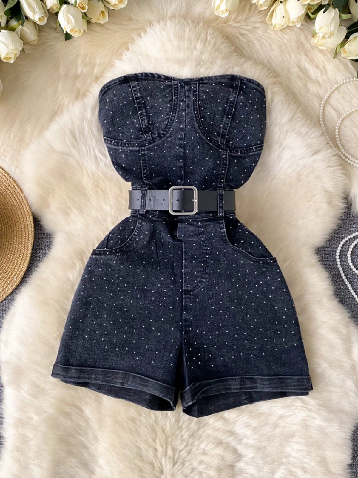 Hollywood babe denim jumpsuit DJS107 images